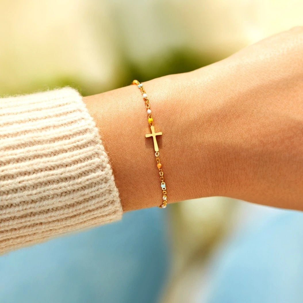 BRACELET DIVIN PRÉCIEUX CROIX