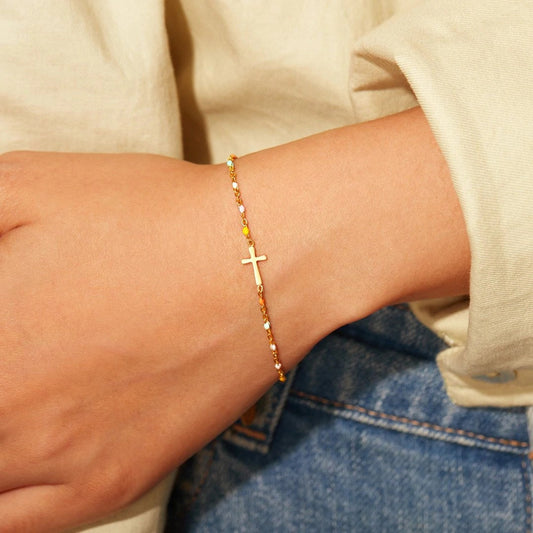 BRACELET DIVIN PRÉCIEUX CROIX