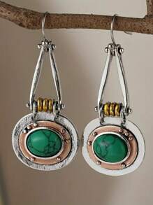 BOUCLES D’OREILLES GEMMES TURQUOISES BICOLORS