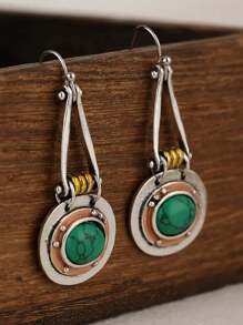 BOUCLES D’OREILLES GEMMES TURQUOISES BICOLORS