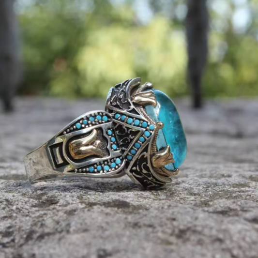 VINTAGE AQUA STONE RING