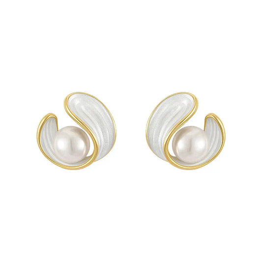 BOUCLES D’OREILLES DORÉES OPAL ET PERLES