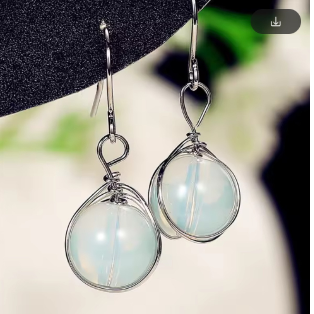 BOUCLES D’OREILLES PENDANTES PIERRE DE LUNE CÉLESTE