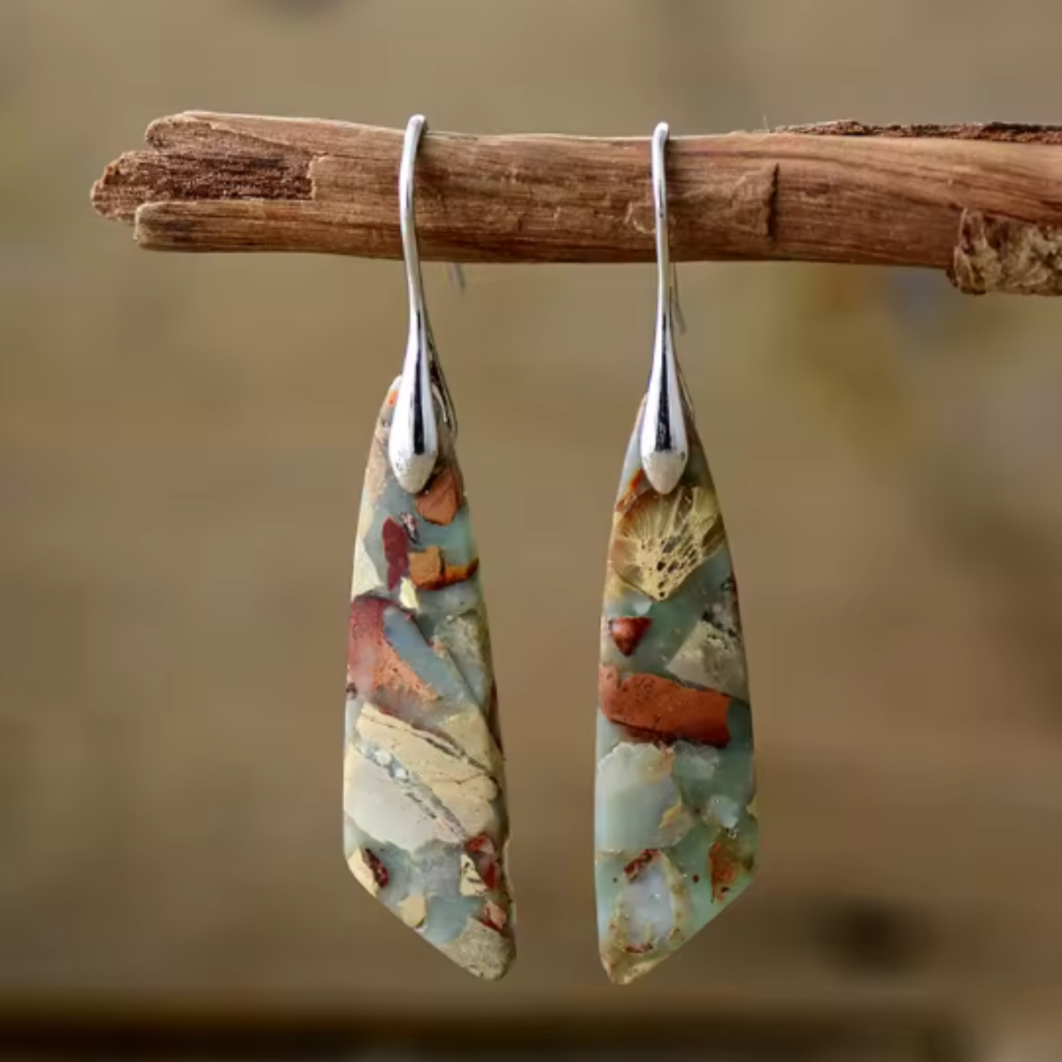EARTHEN MOSAIC STONE EARRINGS