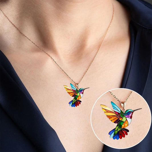 COLLIER PENDENTIF COLIBRI DÉLICAT