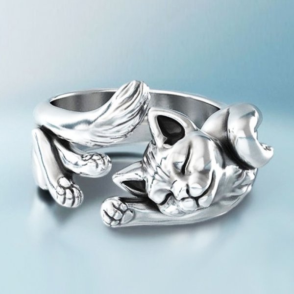 BAGUE CHAT TENDANCE ENCHANTÉE
