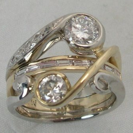 BAGUE DE LUXE ZIRCONIA MÉTAUX MIXTES