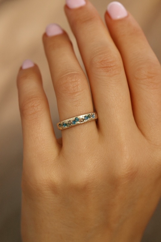 BAGUE GEMME ÉCLAT BRUME OCÉAN