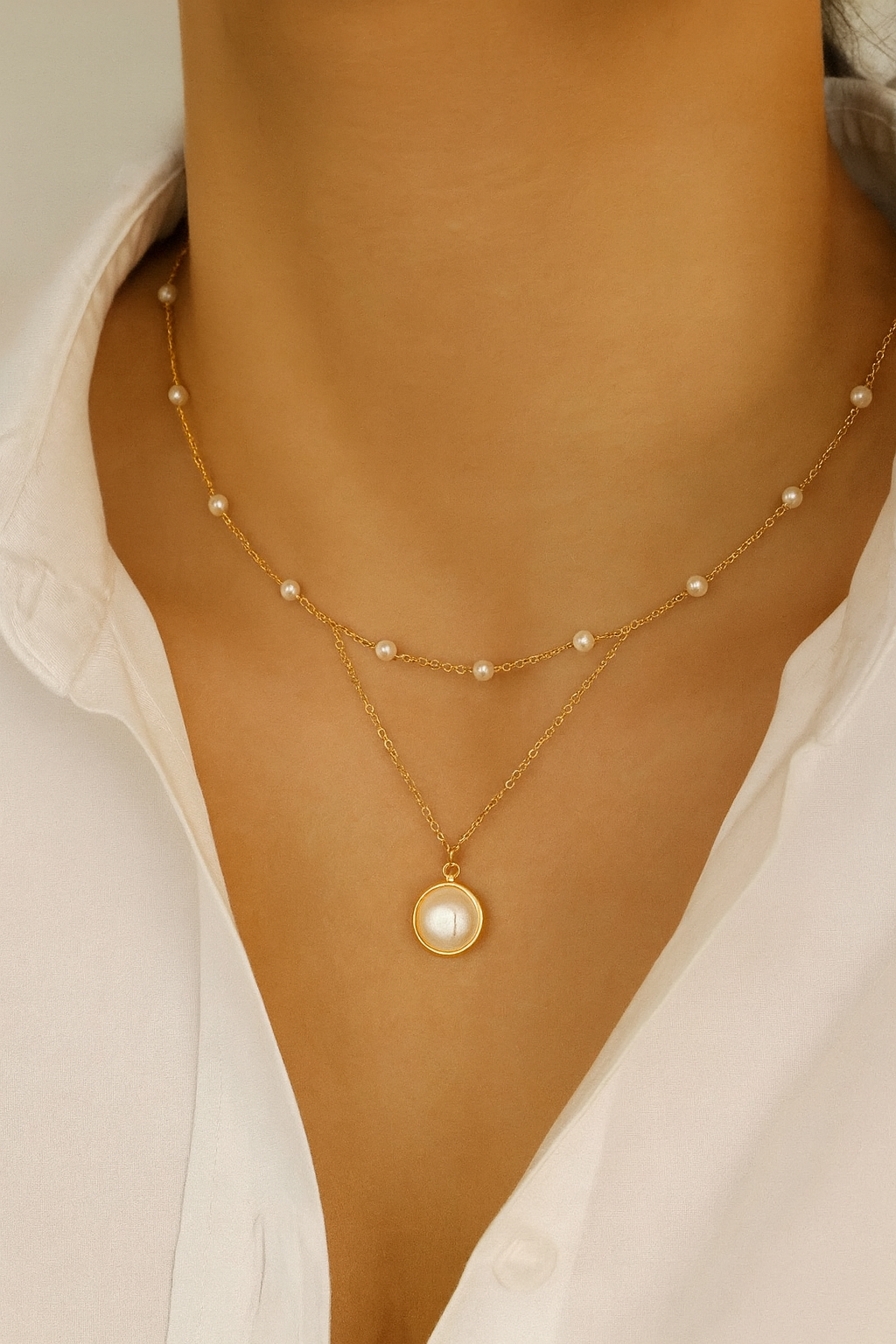 COLLIER PENDENTIF PERLE AURA
