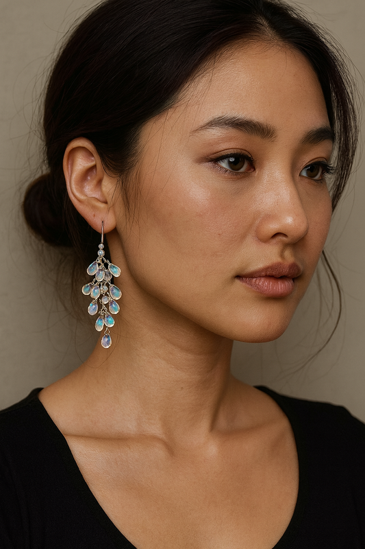 BOUCLES PENDANTES OPAL BRUME DE L’OCÉAN
