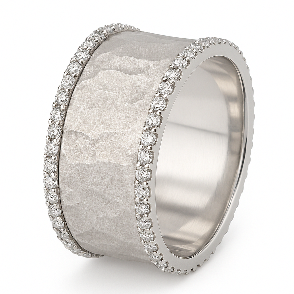 ANNEAU ARGENT GIVRÉ AVEC ZIRCONIA