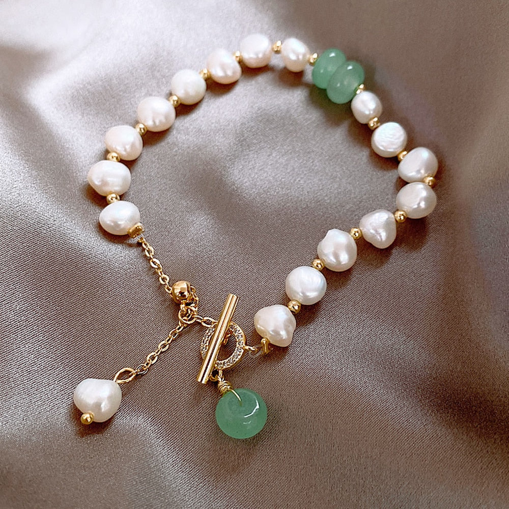 BRACELET PERLE-JADE ÉLÉGANCE