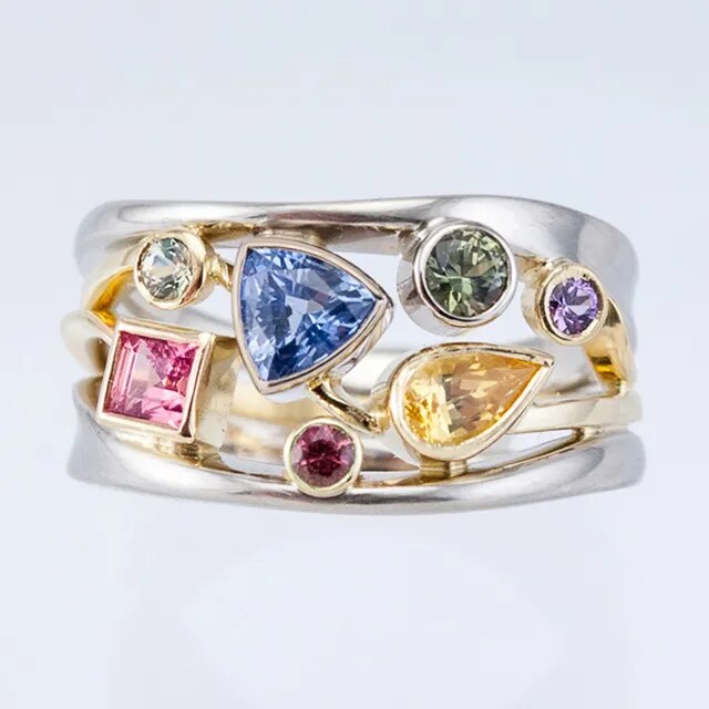 BAGUE ZIRCONIA ARC-EN-CIEL