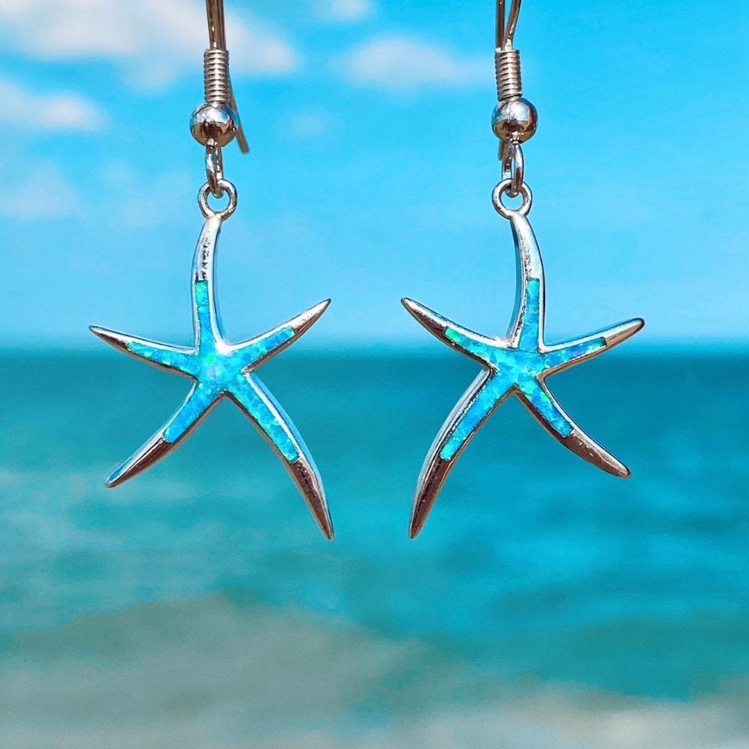 BOUCLES D’OREILLES OCÉAN OPAL ÉTOILE DE MER