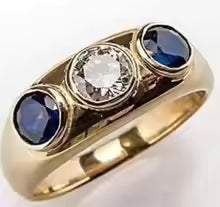 VINTAGE MIDNIGHT BLUE GOLD RING