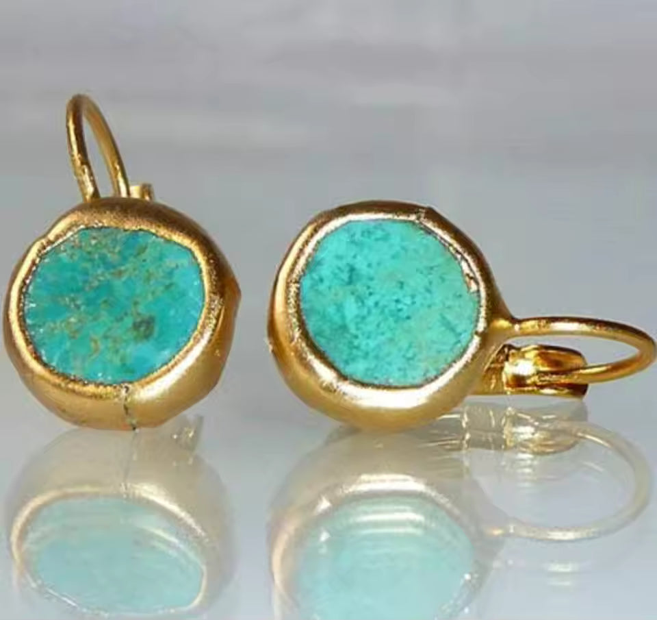 CRÉOLES OR AVEC TURQUOISE