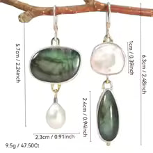 VINTAGE FOREST STONE EARRINGS