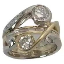 BAGUE DE LUXE ZIRCONIA MÉTAUX MIXTES