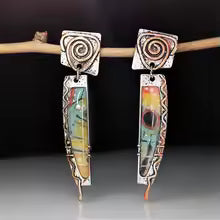 BOUCLES D’OREILLES ESPRIT ÉMAIL MULTICOLORE