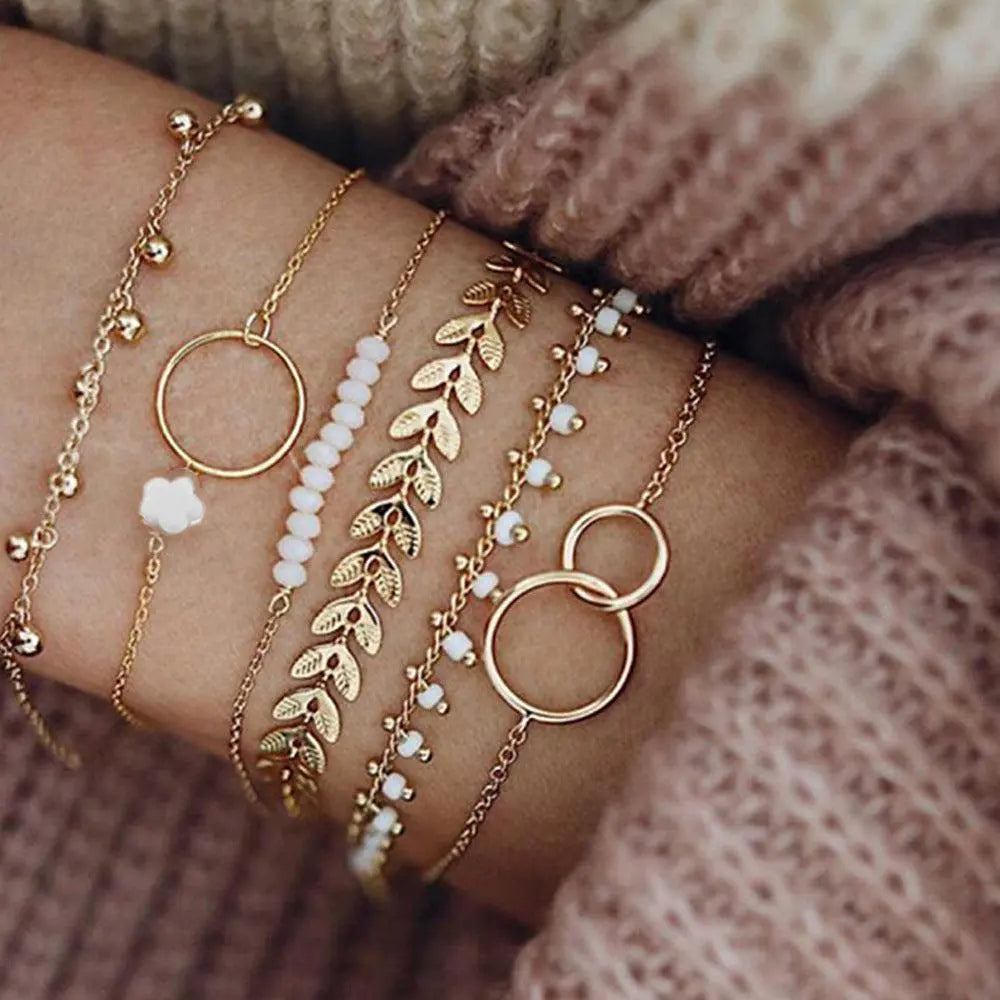 SET BRACELETS LUXE STYLE BOHO OR