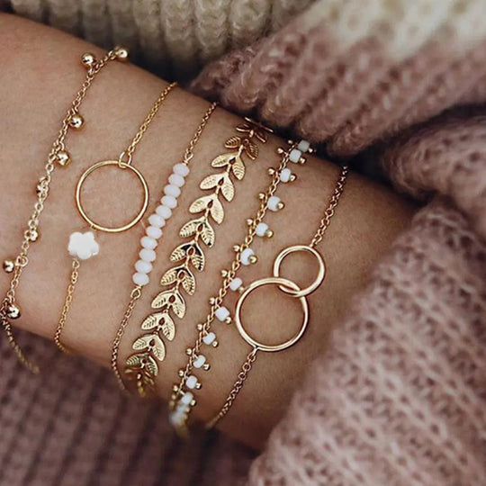 SET BRACELETS LUXE STYLE BOHO OR