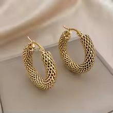 CRÉOLES ÉLÉGANTES MAILLE DORÉE