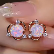 BOUCLES OPAL ROSE ÉCLAT DIVIN EN OR