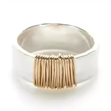BAGUE FIL D’OR EN ARGENT MASSIF