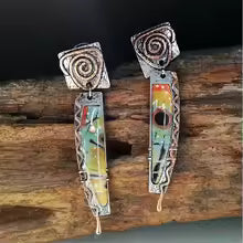 BOUCLES D’OREILLES ESPRIT ÉMAIL MULTICOLORE