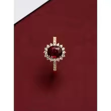 BAGUE RÉTRO STYLE OR CRISTAL ROUGE