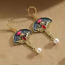 BOUCLES D’OREILLES BOHO ROUGE CRISTAL ENCHANTÉ