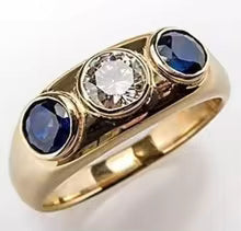 VINTAGE MIDNIGHT BLUE GOLD RING