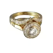 ENSEMBLE DE BAGUES PRESTIGE HÉRITAGE DORÉ EN ZIRCONIA
