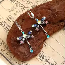 BOUCLES D’OREILLES LIBELLULE ÉTERNITÉ SCULPTÉE