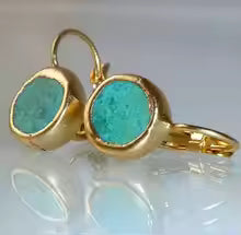 CRÉOLES OR AVEC TURQUOISE