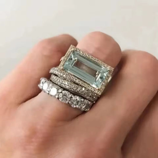 BAGUES ARGENT BOHÈMES VERRE TURQUOISE