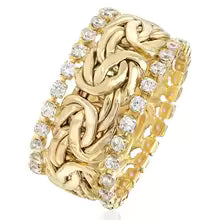 BAGUE TRESSÉE DORÉE ZIRCONIA