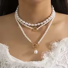 COLLIER PERLES RAFFINÉ TOUCHER DORÉ