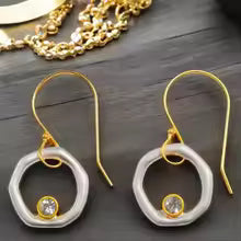 BOUCLES D’OREILLES HÉRITAGE ZIRCONIA OR ET ARGENT