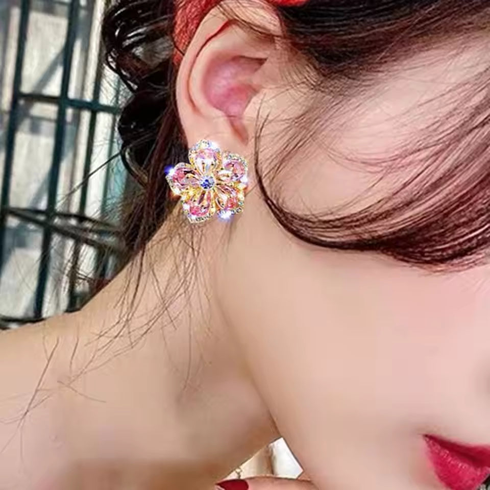 BOUCLES D’OREILLES ARGENT ARC-EN-CIEL RAYONNANTES