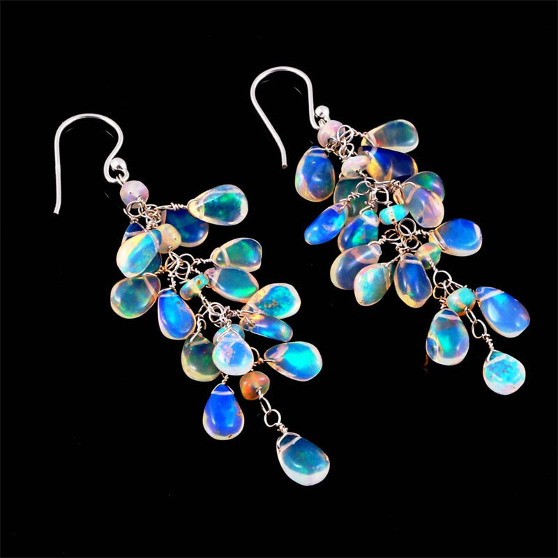 BOUCLES PENDANTES OPAL BRUME DE L’OCÉAN