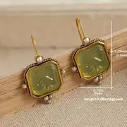 BOUCLES PERLES VERT ÉCLAT CÉLESTE