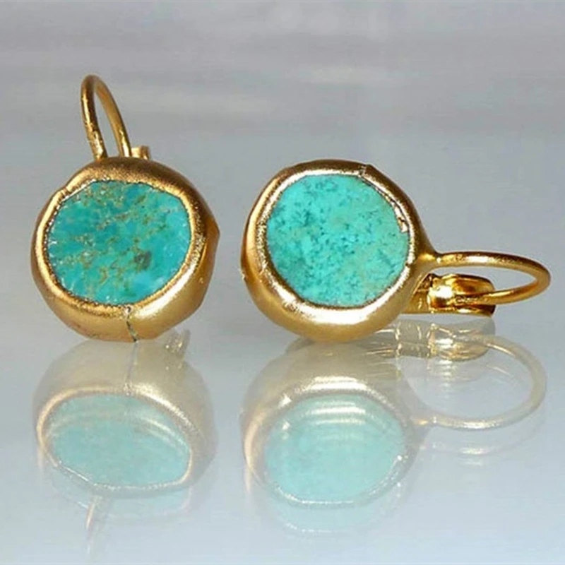 CRÉOLES OR AVEC TURQUOISE