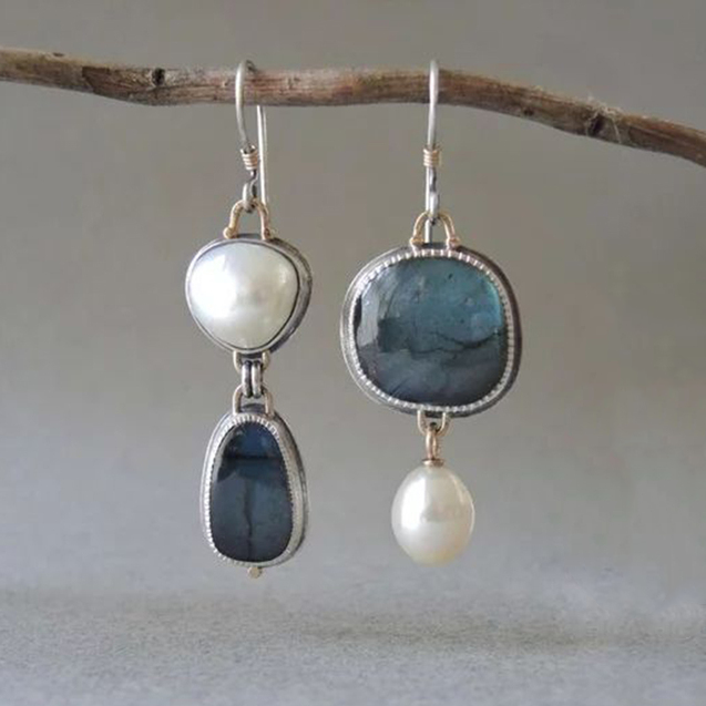 BOUCLES CRISTAL BLEU STYLE HÉRITAGE