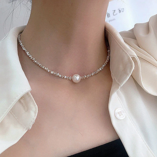 COLLIER PERLES ÉCLAT DORÉ