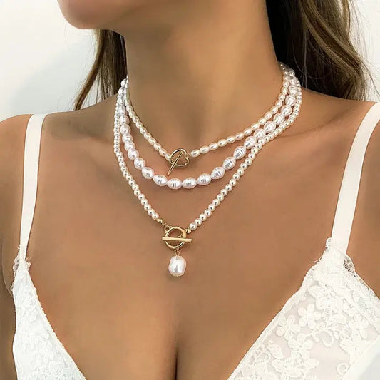 COLLIER PERLES RAFFINÉ TOUCHER DORÉ