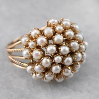 BAGUE HÉRITAGE AVEC PERLE INCRUSTÉE