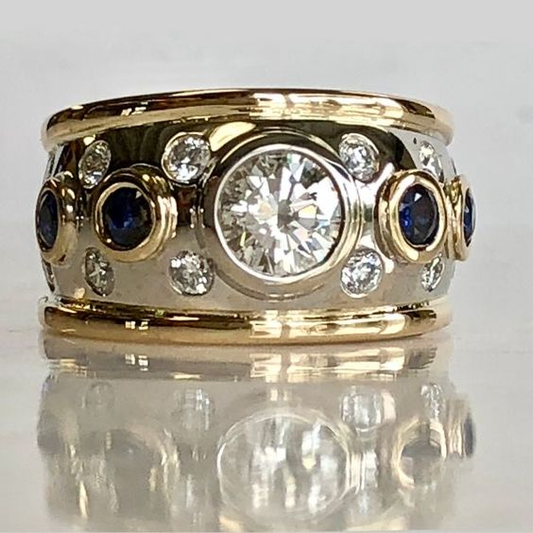 BAGUE RÉTRO OR INCRUSTÉE DE GEMME