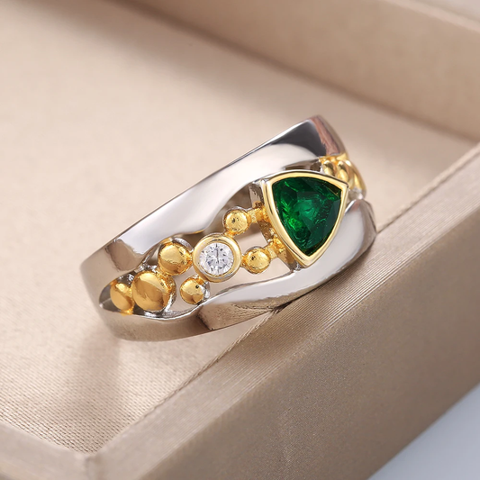 BAGUE IMPÉRATRICE PIERRE VERTE