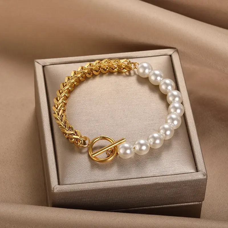 BRACELET PERLE RAFFINÉ DORÉ
